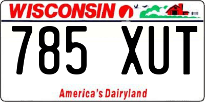 WI license plate 785XUT