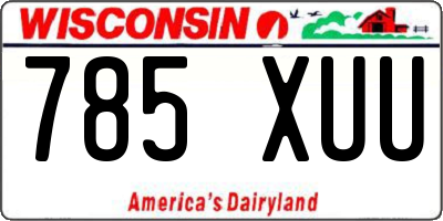 WI license plate 785XUU