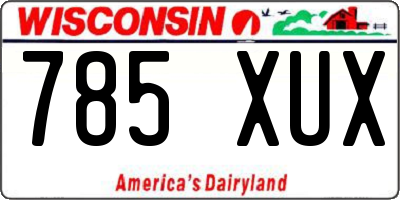 WI license plate 785XUX