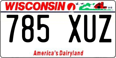 WI license plate 785XUZ