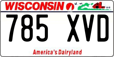 WI license plate 785XVD
