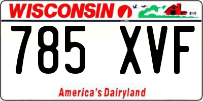 WI license plate 785XVF