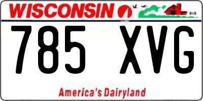 WI license plate 785XVG