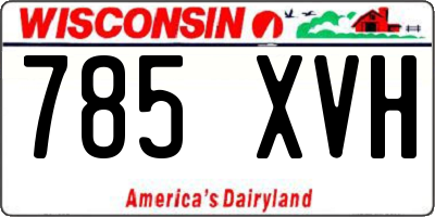 WI license plate 785XVH