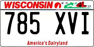 WI license plate 785XVI