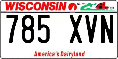 WI license plate 785XVN
