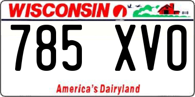 WI license plate 785XVO