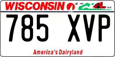 WI license plate 785XVP