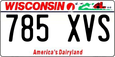 WI license plate 785XVS
