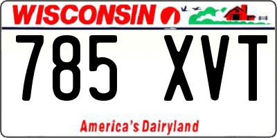 WI license plate 785XVT
