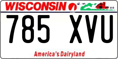 WI license plate 785XVU