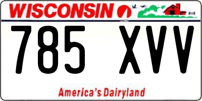 WI license plate 785XVV