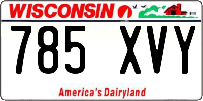 WI license plate 785XVY