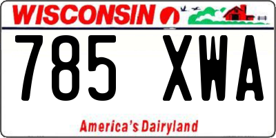 WI license plate 785XWA