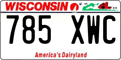 WI license plate 785XWC