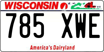 WI license plate 785XWE