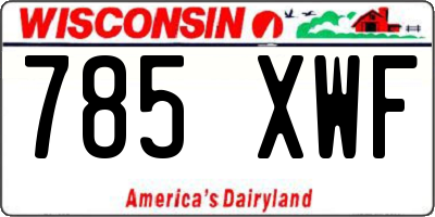 WI license plate 785XWF