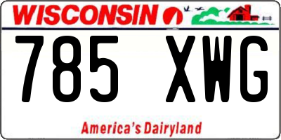 WI license plate 785XWG