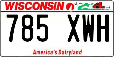 WI license plate 785XWH