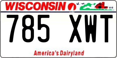 WI license plate 785XWT