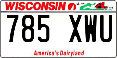 WI license plate 785XWU