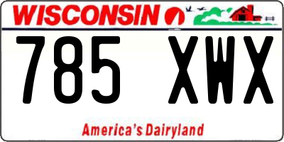 WI license plate 785XWX