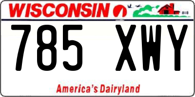 WI license plate 785XWY