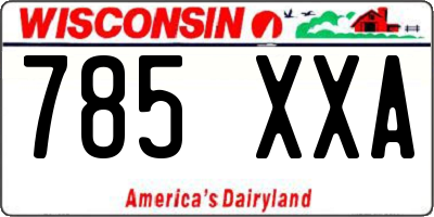 WI license plate 785XXA