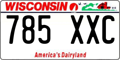 WI license plate 785XXC