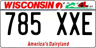 WI license plate 785XXE