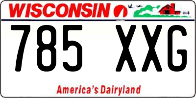 WI license plate 785XXG
