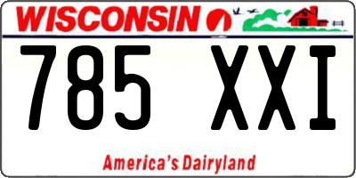 WI license plate 785XXI