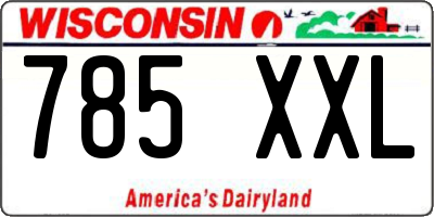 WI license plate 785XXL