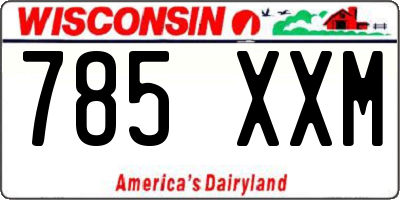 WI license plate 785XXM