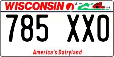 WI license plate 785XXO