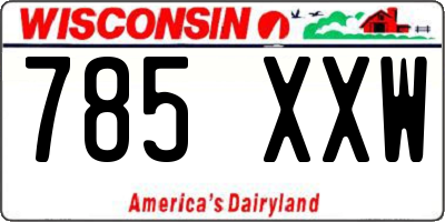 WI license plate 785XXW