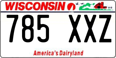 WI license plate 785XXZ