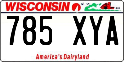 WI license plate 785XYA