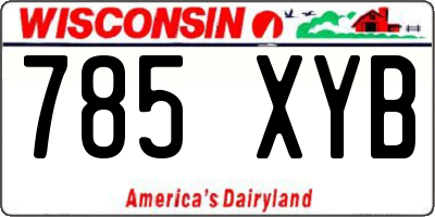 WI license plate 785XYB