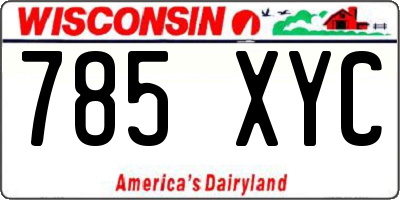 WI license plate 785XYC