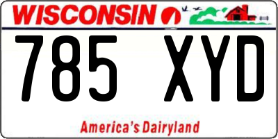 WI license plate 785XYD