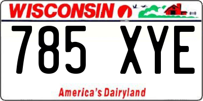 WI license plate 785XYE