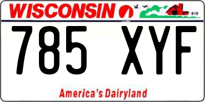 WI license plate 785XYF
