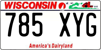 WI license plate 785XYG