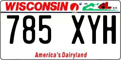 WI license plate 785XYH