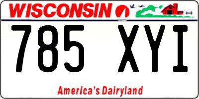 WI license plate 785XYI