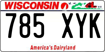 WI license plate 785XYK