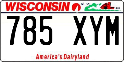 WI license plate 785XYM