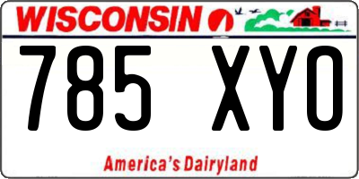 WI license plate 785XYO