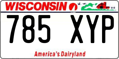 WI license plate 785XYP